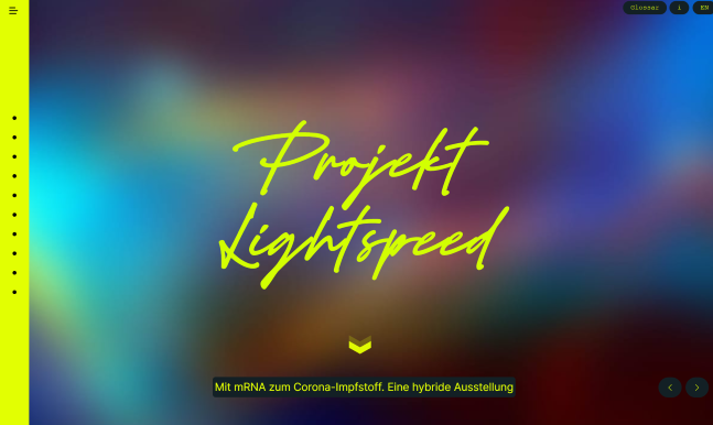 Die Ausstellung „Projekt Lightspeed – Mit mRNA-Technologie zum Corona-Impfstoff“ online