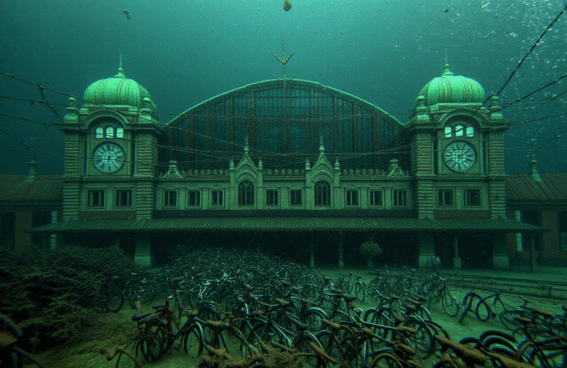 KI generierter Podcast zu After the Deluge, die immersive Ausstellung zu einer möglichen Klimakatastrophe